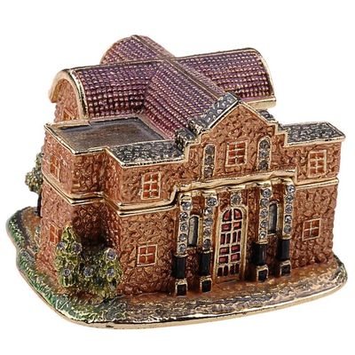 Enamel Trinket Box, Metal Craft, Christmas Decor Gifts - Light House Jewelry