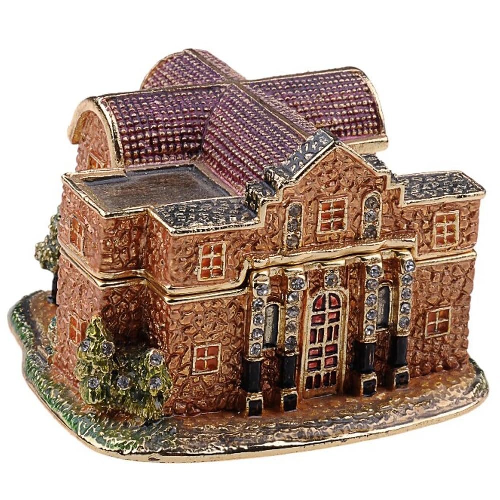 Enamel Trinket Box, Metal Craft, Christmas Decor Gifts - Light House Jewelry
