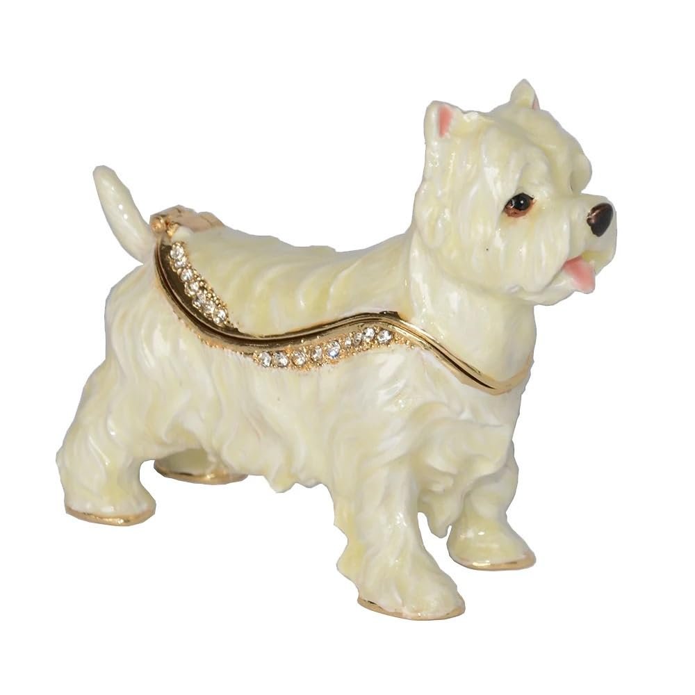 LiuliuBull Dog Trinket Jewelry Keepsake Box Miniature Sculpture Birthday Gift