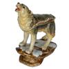 Wolf Trinket Box, Enamel Keepsake Jewelry Container, Animal Figurines view 2