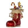 LiuliuBull Santa's Boot and Presents Trinket Box, Christmas Stocking Enamelled Jewelry Holder, Xmas Shoes Gifts view 1