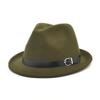 Classica Felt Fedoras Hat for Men Women Cowboy Trilby Cap Church Jazz Hat with Belt khaki9 56-58cm view 2