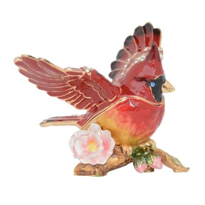 LiuliuBull Bird Trinket & Jewelry Box Bird Figurine Collectible Metal Crafts Tabletop Ring Holder Necklace Container Novelty Gifts