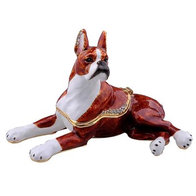 LiuliuBull Boxer Dog Trinket Box for Pet Lover, Keepsake Ring, Necklace Holder, Container, Pet Lover Gifts, Figurine