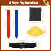 Anglecai Flag Football Belts, 14 Player Flag Football Set, Includes 14 Belts, 42 Flags, 12 Cones and 1 Storage Bag, Flag Football Belts and Flags Set for Players Training view 2