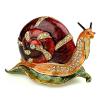 LiuliuBull Red Snail Animal Bejeweled Trinket Box Collectible Gift Metal Souvenir Home Decoration view 1