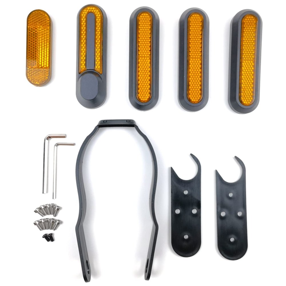 KARFRI Compatible with Xiaomi PRO2 Scooter Motor Protection Cover Front and Rear Wheel Decoration Cover Reflective Strip Front Reflector, A