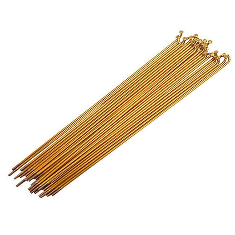 Bicycle Spokes 36pcs Mountain Bike Steel 14G Spokes Black Colour High Strength Bicycle Spokes 186/233/235mm Suitable for 20 inch/24 inch wheels for Mountain Bike 700C Wheels ( Color : 188mm gold )