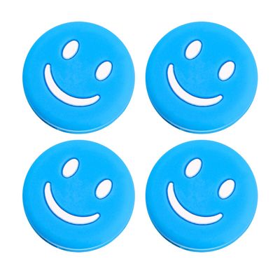 Aruicheng 4 Pcs Tennis Dampener Tennis Racket Dampener Cute Smiling Faces Pattern Tennis Vibration Dampener Tennis Racquet Dampeners Tennis Dampeners for Tennis Racquet(Blue), 22 mm