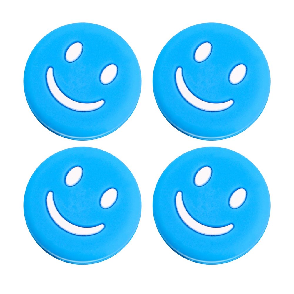 Aruicheng 4 Pcs Tennis Dampener Tennis Racket Dampener Cute Smiling Faces Pattern Tennis Vibration Dampener Tennis Racquet Dampeners Tennis Dampeners for Tennis Racquet(Blue), 22 mm