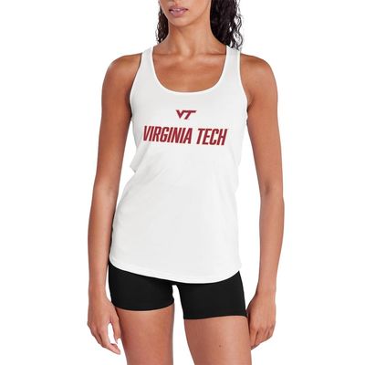 Campus Lab Virginia Tech Adult Women's Sport Tank Top Italic Name, White, Small