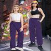 Cromoncent Girls High Waist Parachute Pants Y2K Cargo Trousers with Pockets, Dark Purple, 11-12 Years = Tag 160 view 3