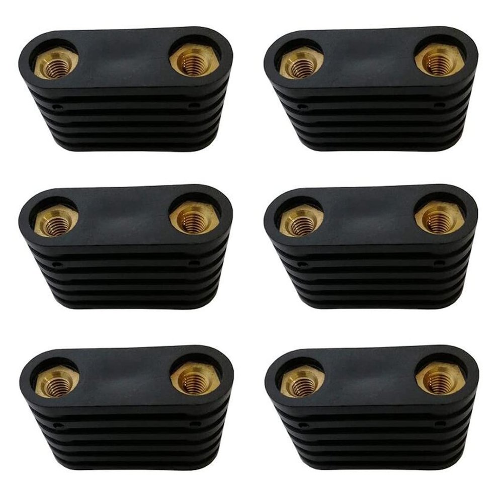 ALOEU 6Pcs Windsurfing Black Plastic 2-Hole Footstrap Insert Windsurf Board Footstrap Replacement Surfboard Surfing Accessorie