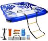 GYMMALL Inflatable Floating Dock Platform, 8ft*8ft Air Dock Platform Floating Island Raft with None-Slip Surface, 6in Thick Water Floating Dock Mat for Swimming Pool Lake Beach Ocean view 1