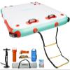 GYMMALL Inflatable Floating Dock Platform, 8ft*6ft Air Dock Platform Floating Island Raft with None-Slip Surface, 6in Thick Water Floating Dock Mat for Swimming Pool Lake Beach Ocean view 1