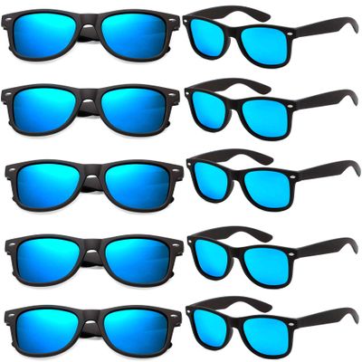 Eyegla Matte BlackSunglasses Bulk Adults Party Sunglasses 80s Glasses Shades Men Women Costume Eyewear Set-10 Pack