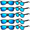 Eyegla Matte BlackSunglasses Bulk Adults Party Sunglasses 80s Glasses Shades Men Women Costume Eyewear Set-10 Pack view 1