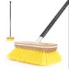 BLUEWING 6ft Heavy Duty Deck Brush with Carbon Fiber Long Handle and Hard Bristle Scrubbing Washing Brush Outdoor Boat Cleaning Brushing Tools Yellow view 1
