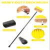 BLUEWING 6ft Heavy Duty Deck Brush with Carbon Fiber Long Handle and Hard Bristle Scrubbing Washing Brush Outdoor Boat Cleaning Brushing Tools Yellow view 2