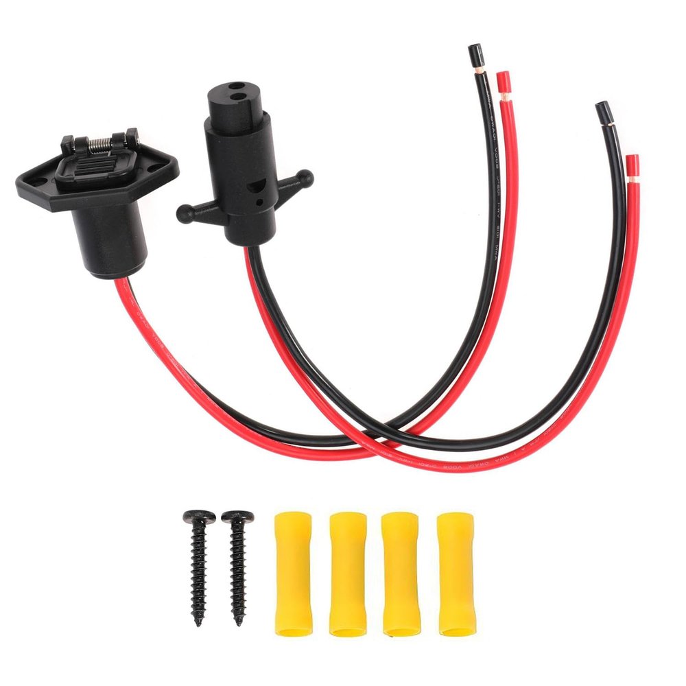 10 Gauge Trolling Motor Plug 2 Wire 12V-24V Compatible with Minn Kota Marine Boat Waterproof Trolling Motor Quick Connect (Plug-FM10)
