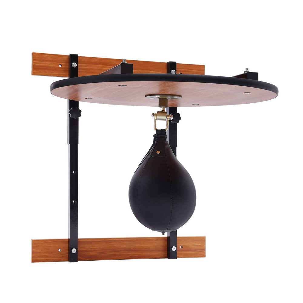 Speed Bags for Boxing, 25.39 * 22.83" Wall-Mounted Adjustable Speed Bag Platform Kit with Adjustable 4-Height, Pear-Shaped Bag Flexible Swivel Punching Fitness Training Tool for Fitness Enthusiasts