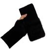 CHRISK Mink Fleece Soft Winter Half Finger Gloves Women Warm Luxury Solid White Plush Knitted Fingerless Gloves Wrist Mittens (Color : Black, Size : One Size) view 2