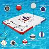 GYMMALL Inflatable Floating Dock Platform, 6ft*5ft Air Dock Platform Floating Island Raft with None-Slip Surface, 6in Thick Water Floating Dock Mat for Swimming Pool Lake Beach Ocean view 3