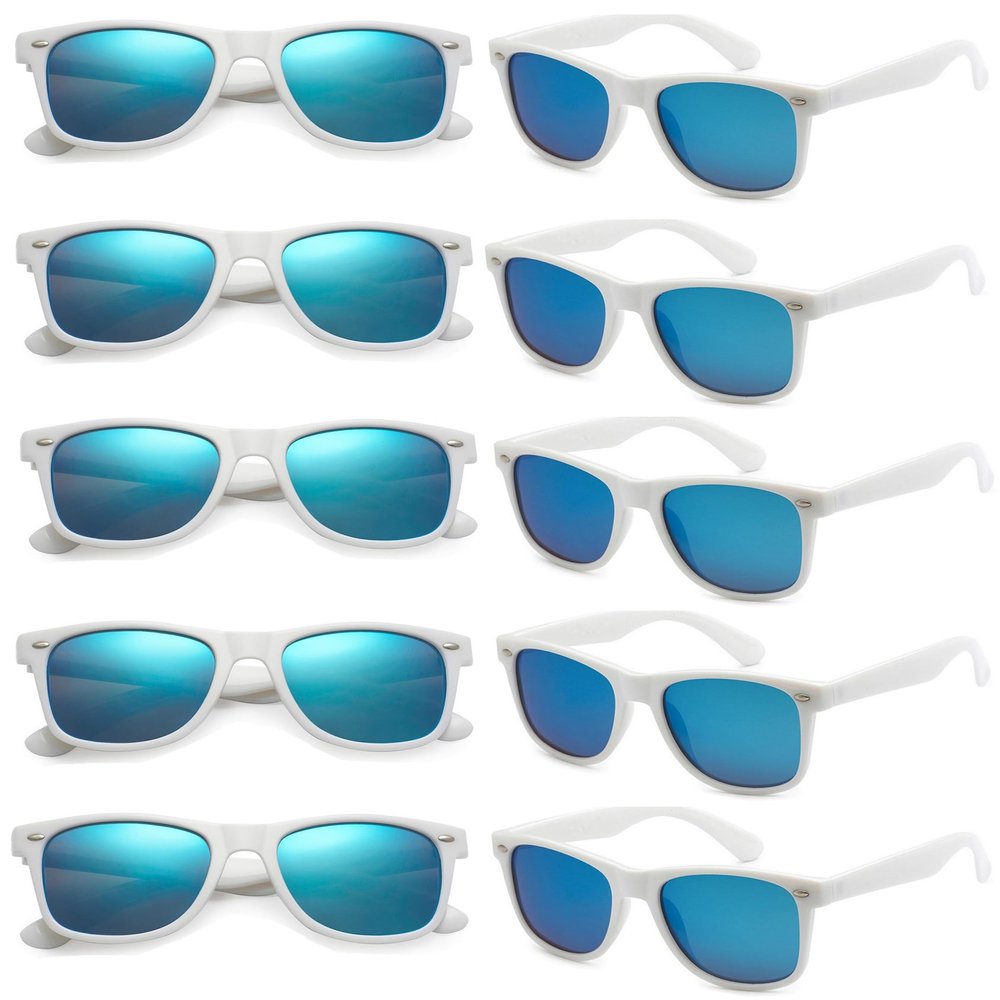 Eyegla White Sunglasses Bulk Adults Party Sunglasses 80s Glasses Shades Wedding Bachelorette Costume Eyewear Set-10 Pack