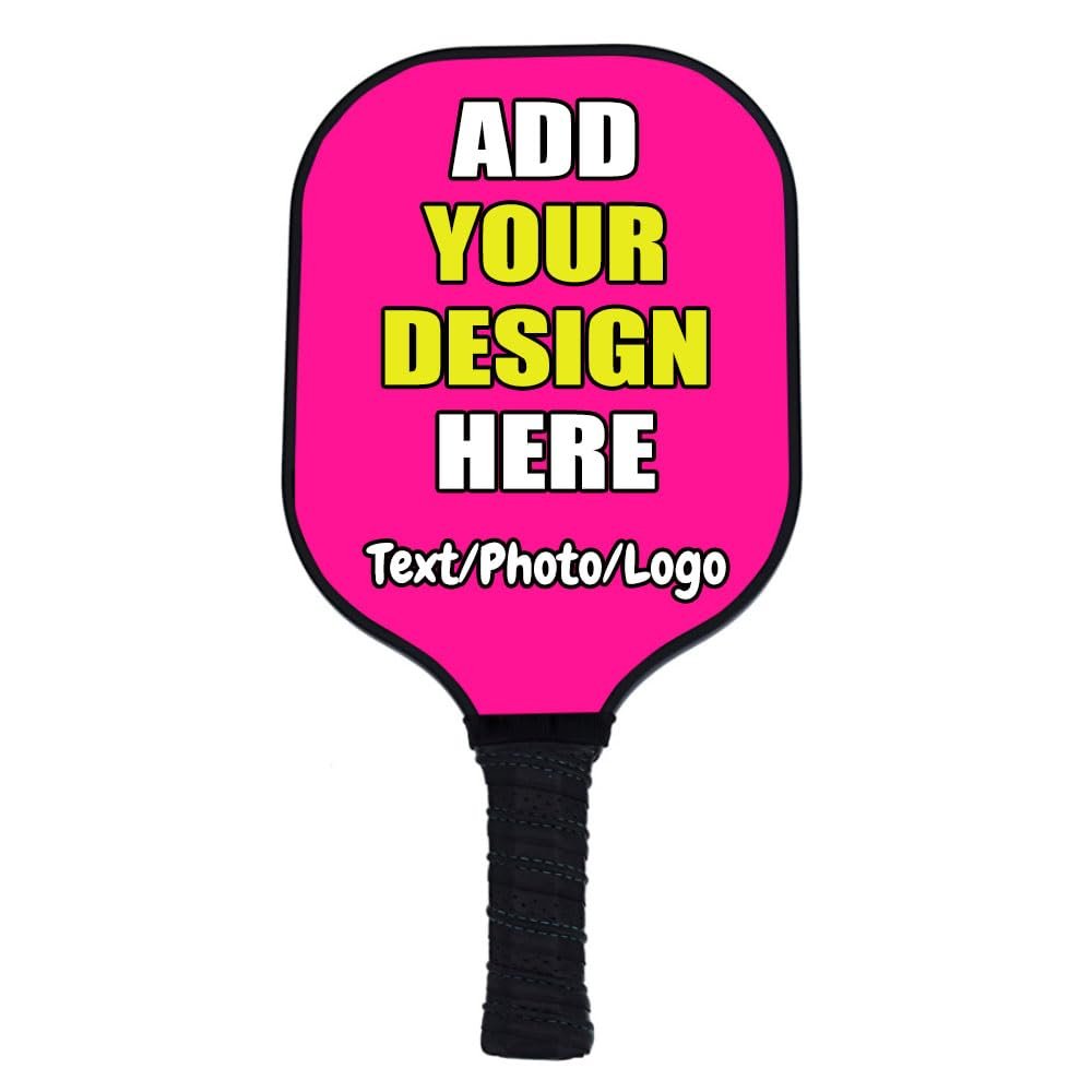 Zbgfjnx Personalized Pickleballs Paddles, Custom with Your Photo, Logo,Text for Adults, Men, Women, Teammate, Beginner, Professional As Unique Customized GiftDeepPink