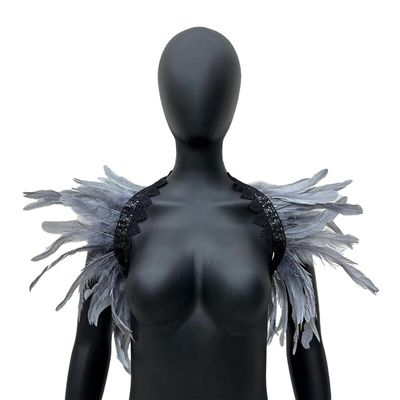 Feather Shawl, Feather Cape For Costume Accessories, Natural Feather Shrug Cape For Halloween Cosplay Type 24
