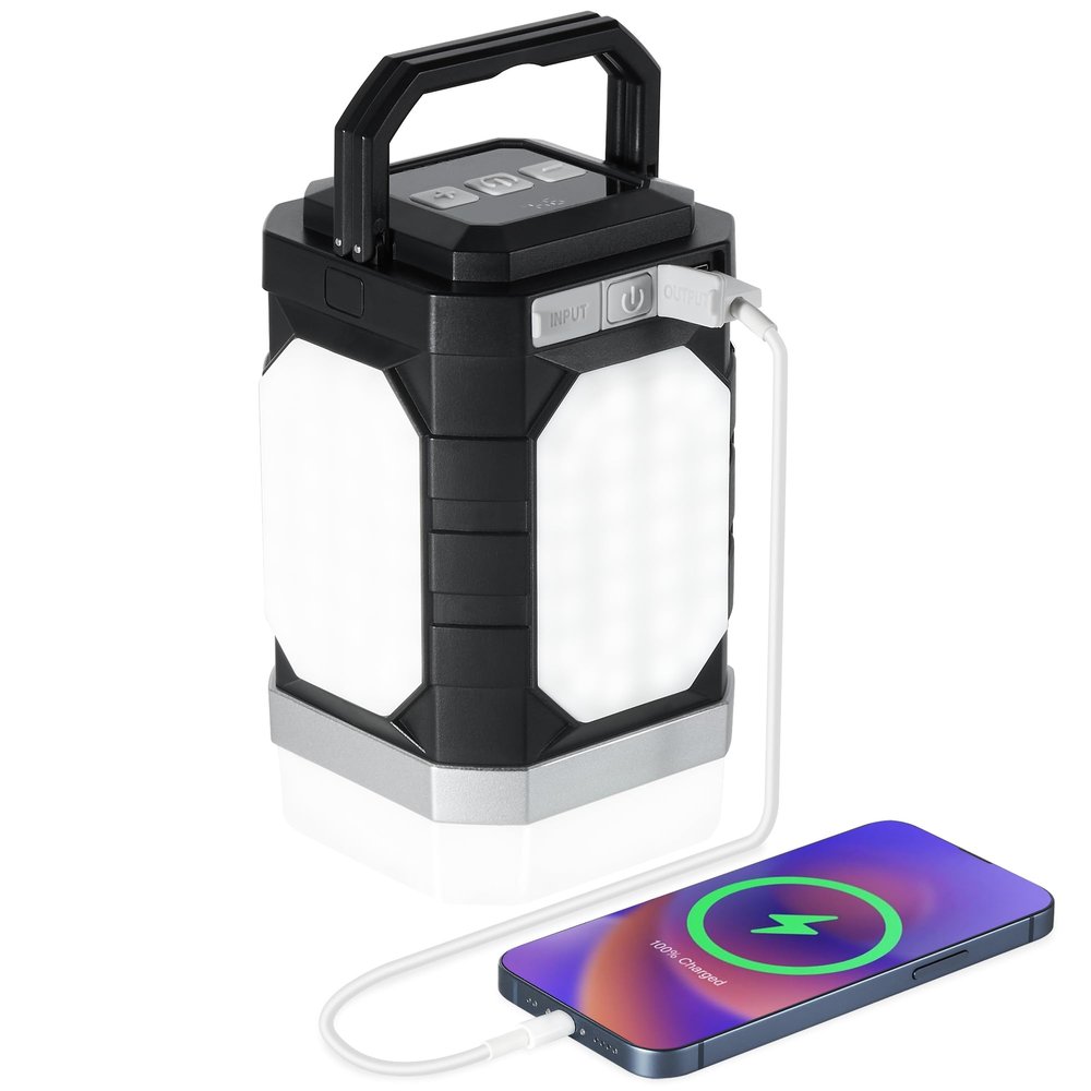 Sinvitron Camping Lantern Rechargeable30,000mAh Portable Camping Lights, QC3.0 Fast Charging,1000 Lumens,350H Runtime,IPX5 Waterproof Emergency Light for Hurricanes,Power Outages,Camping