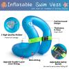 STLOVe Swim Vest for Adults, Buoyancy Aid Inflatable Swim Jacket for 120-220 lbs Teen or Adult, Portable Floation with Dual Air Chamber & Safety Buckle, Blue view 4