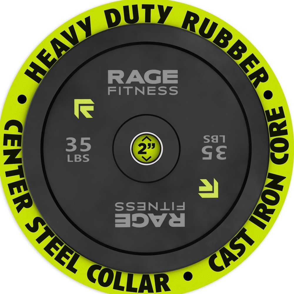 Olympic Bumper Plates, Rubber Formula With Steel Insert (10lb, 15lb, 25lb, 35lb, 45lb - SOLD INDIVIDUALLY), Olympic Weight Plates for Strength Training, Bench Press, Squats, Powerlifting