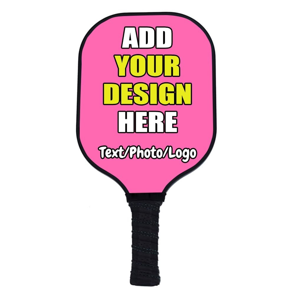 Zbgfjnx Customized Pickleballs Paddles, Personalized Pickle Ball Paddles with Comfort Grip Add Your Photo Logo Any Text, Custom RacketsHotPink