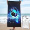 KHiry Microfiber Towel Beach Towels Music Night Quick Dry Towel Soft Lightweight Travel Towels Absorbent Large Easy Pack Travel Things Beach Blanket for Gym Sports Swimming, White view 1