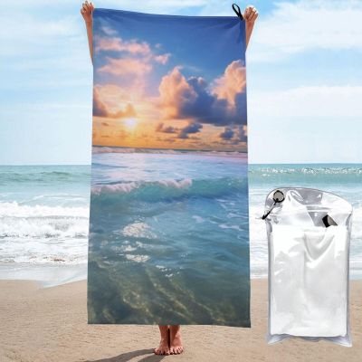 KHiry Microfiber Towel Beach Towels Ocean Dreamy Quick Dry Towel Soft Lightweight Travel Towels Absorbent Large Easy Pack Travel Things Beach Blanket for Gym Sports Swimming