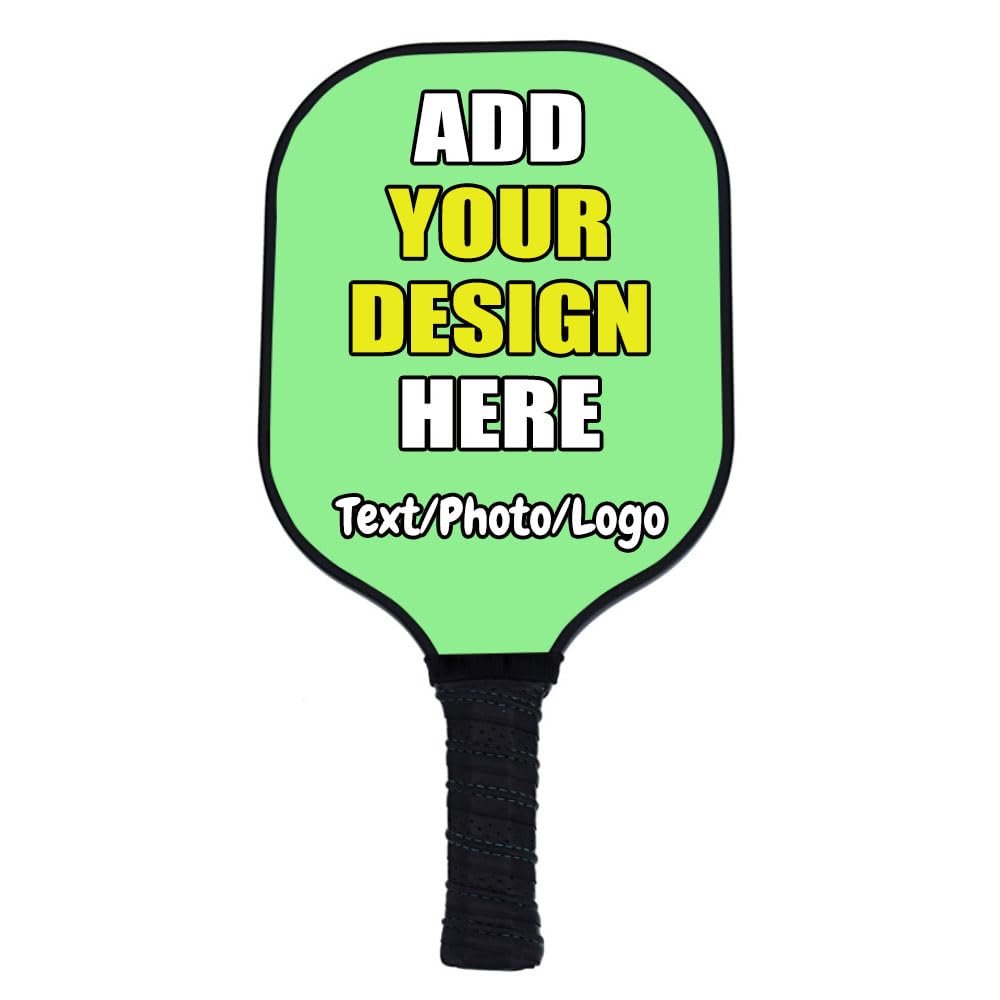 Zbgfjnx Personalized Pickleballs Paddles, Custom with Your Photo, Logo,Text for Adults, Men, Women, Teammate, Beginner, Professional As Unique Customized GiftLightGreen