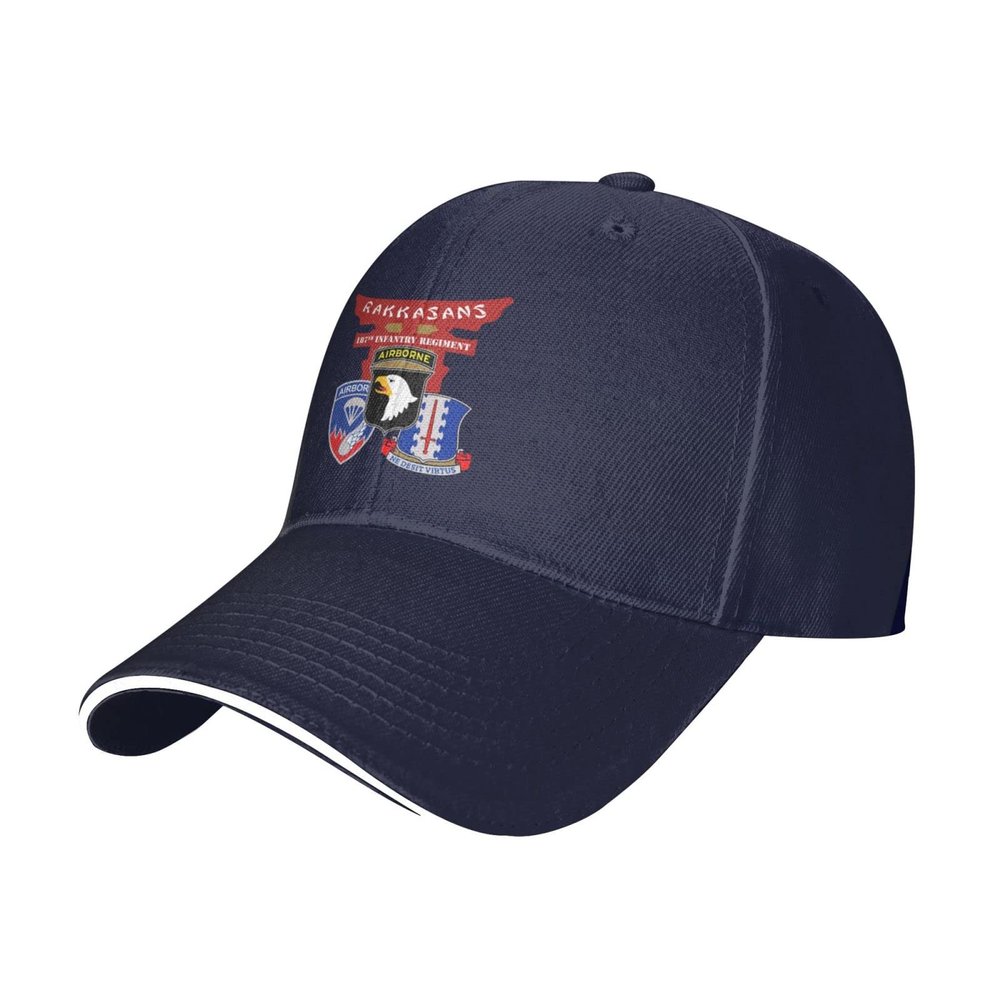 187th Rakkasan Baseball Cap Man Woman's Adjustable Sandwich Caps Washable Trucker Cap Navy Blue