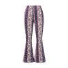 Mxiqqpltky Plus Size Flare Leggings for Women High Waist Printed Stretch Yoga Flared Pants Bodycon Hippie Pants Bell Bottoms (Purple, S) view 3
