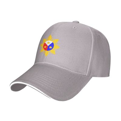 3 Stars and Sun Filipino Philippines Flag Baseball Cap Man Woman Adjustable Dad Hat Washable Snapback Hat Gray
