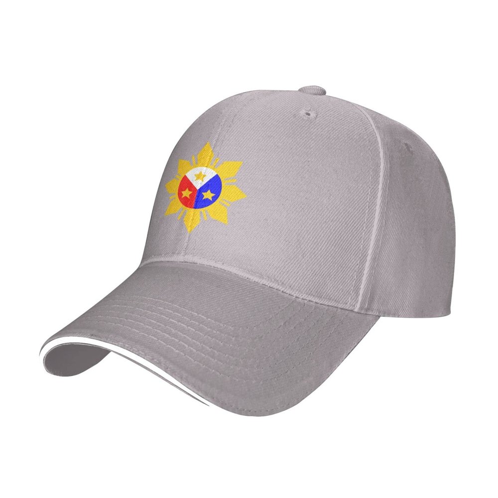 3 Stars and Sun Filipino Philippines Flag Baseball Cap Man Woman Adjustable Dad Hat Washable Snapback Hat Gray