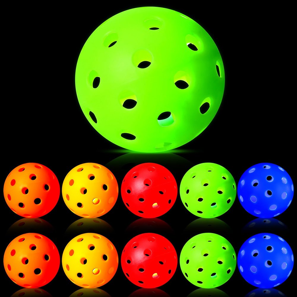 Arrowbash 10 Pack Light Up Baseball Glow in The Dark Practice Baseballs & Softballs LED Practice Balls Luminous Training Baseballs Hollow Airflow Softball Ceiling Balls for Teen Adult Baseball Fan