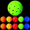 Arrowbash 10 Pack Light Up Baseball Glow in The Dark Practice Baseballs & Softballs LED Practice Balls Luminous Training Baseballs Hollow Airflow Softball Ceiling Balls for Teen Adult Baseball Fan view 1