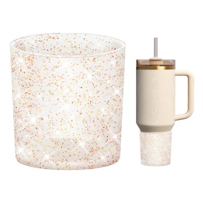 WUQID Glitter Higher Silicone Boot Compatible with Stanley Quencher H2.0 40oz 30oz 20oz & IceFlow Flip 30oz 20oz, Tumbler Cups Anti-Slip Bottom Sleeve Cover