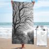KHiry Microfiber Towel Beach Towels Painting Tree Quick Dry Towel Soft Lightweight Travel Towels Absorbent Large Easy Pack Travel Things Beach Blanket for Gym Sports Swimming view 1