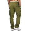 THWEI Cargo Pants for Men Casual Cotton Drawstring Lightweight Relaxed Fit Work Pants Multi Pockets Army Green S view 2