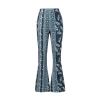 Mxiqqpltky Plus Size Flare Leggings for Women High Waist Printed Stretch Yoga Flared Pants Bodycon Hippie Pants Bell Bottoms (Blue, S) view 3