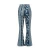 Mxiqqpltky Plus Size Flare Leggings for Women High Waist Printed Stretch Yoga Flared Pants Bodycon Hippie Pants Bell Bottoms (Blue, S) view 4