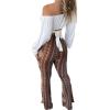 Mxiqqpltky Plus Size Flare Leggings for Women High Waist Printed Stretch Yoga Flared Pants Bodycon Hippie Pants Bell Bottoms (Brown, XL) view 2