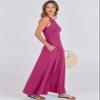 ANRABESS Women Summer Casual Sleeveless Maxi Sundress Button Fit & Flare A-Line Flowy Long Dresses 2026 Beach Outfits Hot Pink Medium view 3
